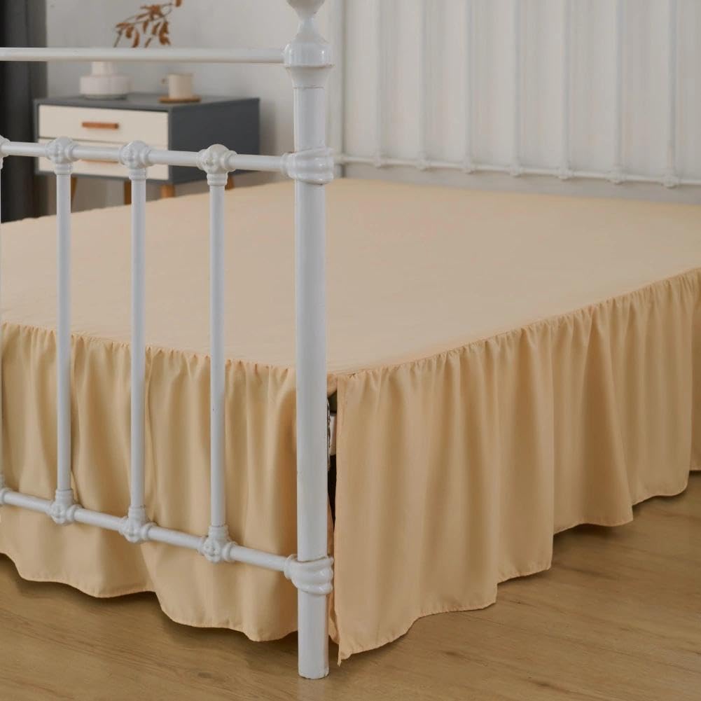 Bed Skirt Queen Size Ruffled Bed Skirt with Split Corners