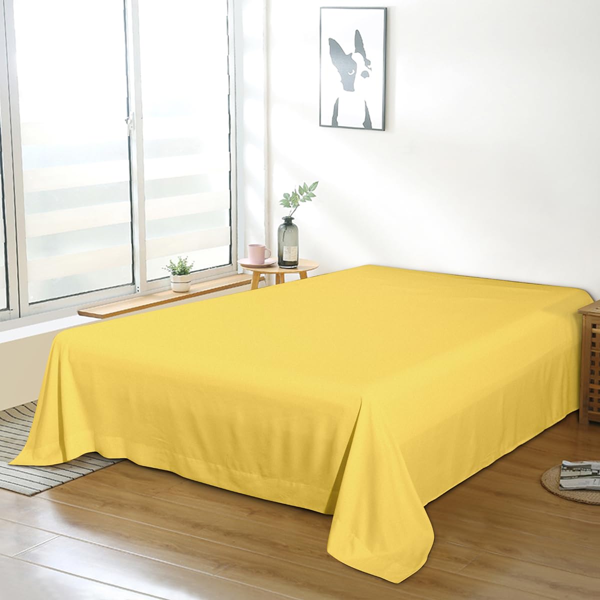 Bedding Twin Flat Sheet - Soft Brushed Microfiber, Shrinkage and Fade Resistant Top Sheet - Easy Care - 1 Flat Sheet Only, Pink