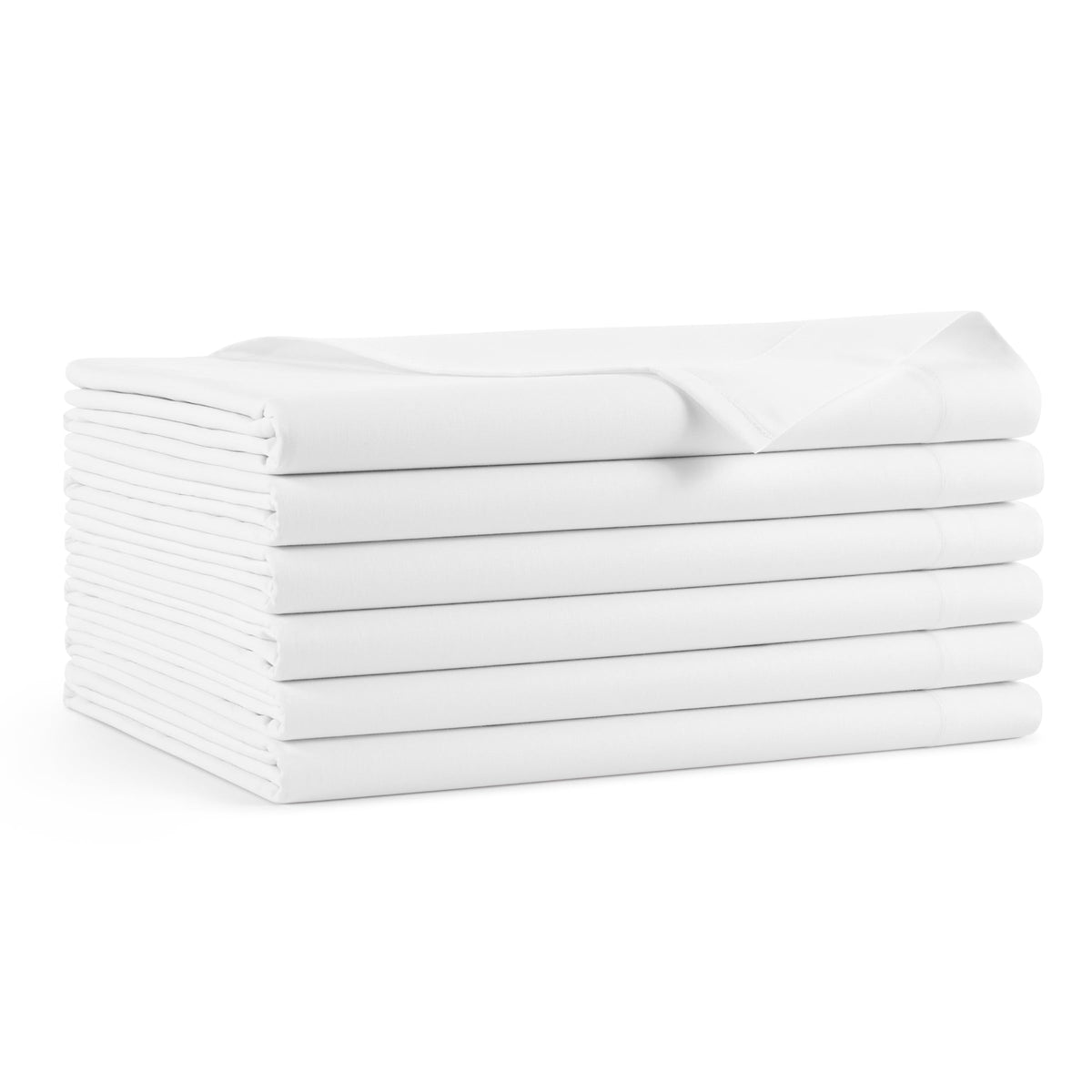 Arkwright Bulk King Flat Bed Sheets - Pack of 6 - Soft Hypoallergenic Cotton Blend Top Sheet Only, Hotel Collection Bedding for Hosts, Resorts, and Vacation Rentals, White