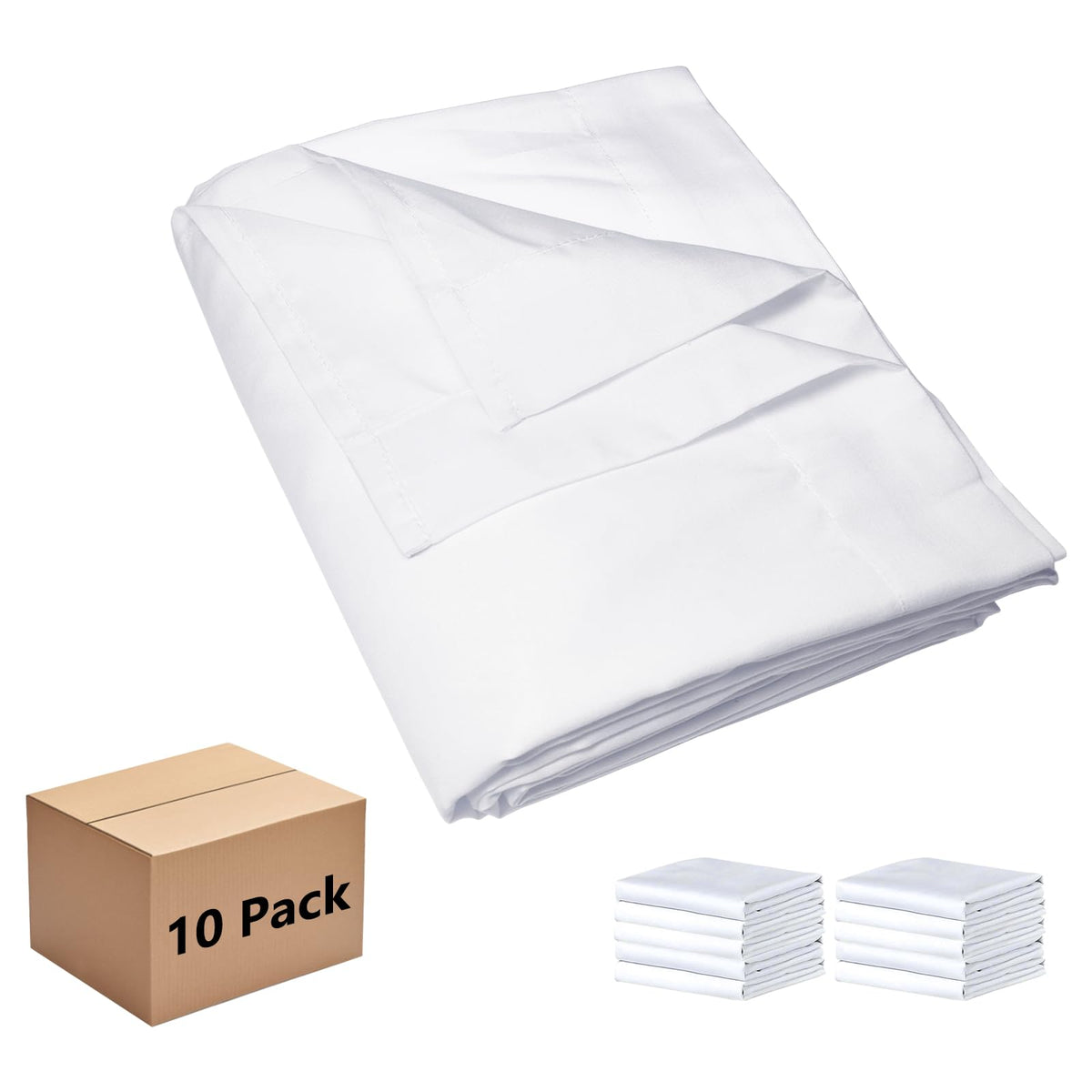 CULVE Twin Flat Sheet Only, 1 Pack White, Soft Brushed Microfiber, 66x96