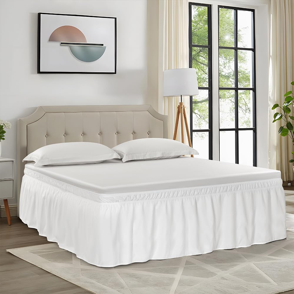 Taupe Wrap Around Bed Skirt,Full/Queen,18" Drop