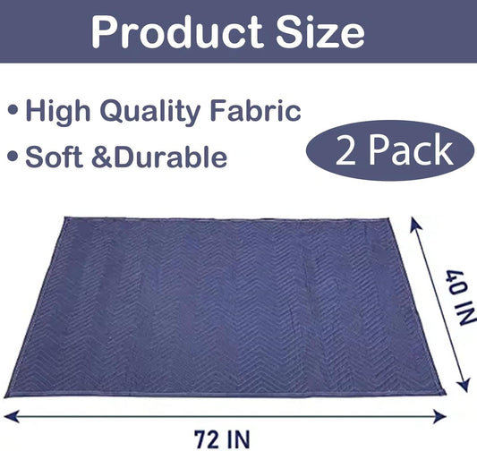 PONGHEI 2 Moving Blankets 40"x 72" Heavy Duty Packing Blankets for Moving Shipping Thick Furniture Wrapping for Moving Supplies Professional Quilted Shipping Blankets