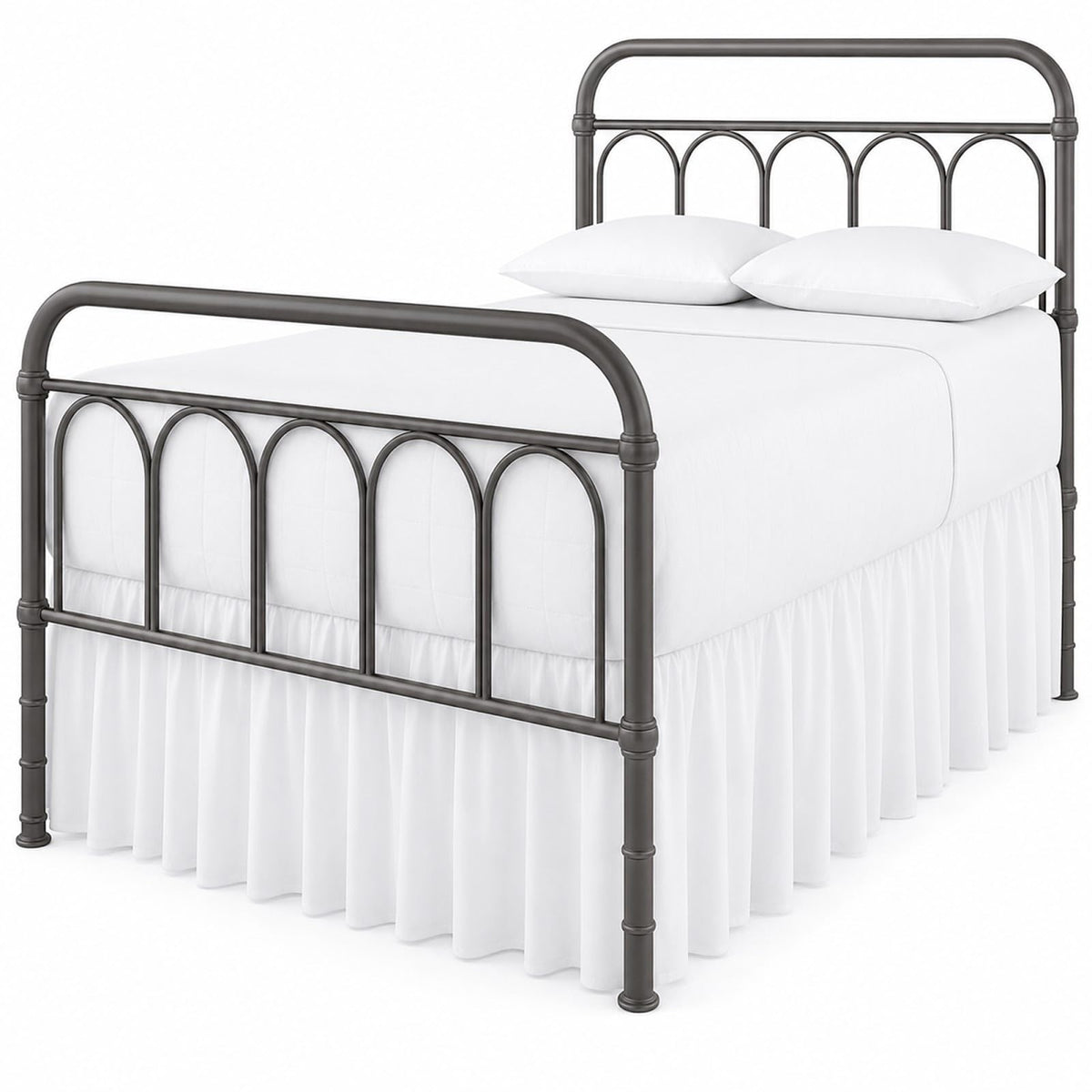 Cottingon Twin XL 32 Inch Drop Extended Dorm Room Bed Skirt,100% Microfiber College Bed Essentials Extra Long Size Dust Ruffle,White