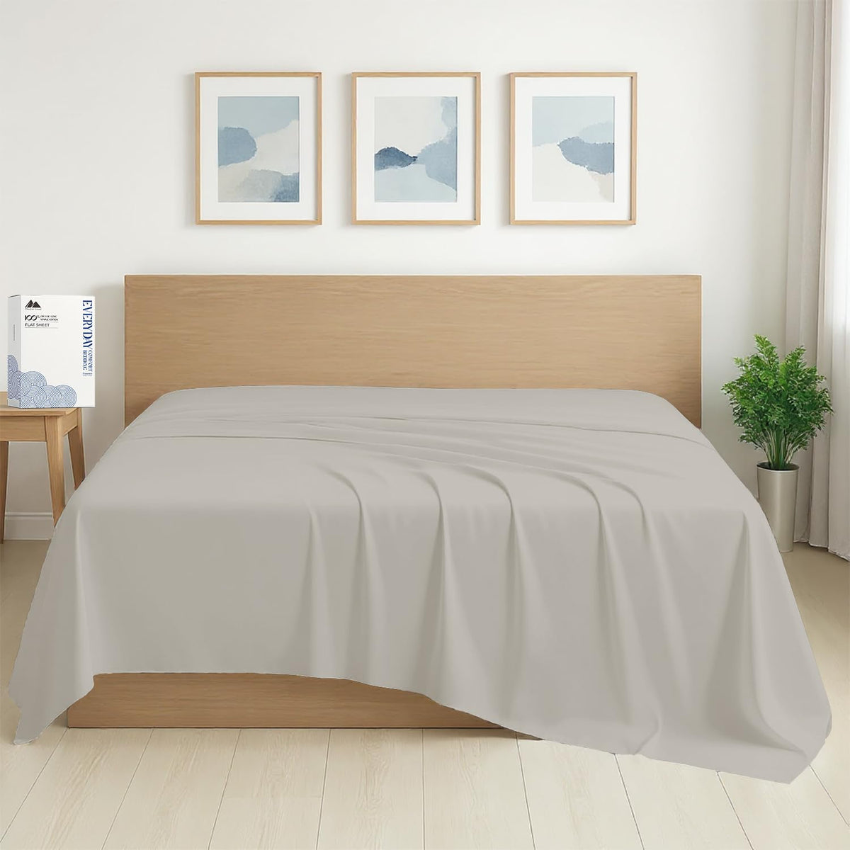 Mayfair Linen 100% Organic Cotton Percale Flat Sheet Full Size - 1 PC Flat Sheet, White - Crisp, Cool and Strong Bed Linen, Top Sheets for Hot Sleepers, Luxury Breathable GOTS Certified Sheets