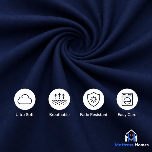Twin Size Flat Sheets Only Hotel Quality Luxury Single Wrinkle Free & Fade Resistant Flat Sheet - Extra Soft, Breathable Bedding for Easy Care Bed Sheet Navy Blue Flat Sheet Only