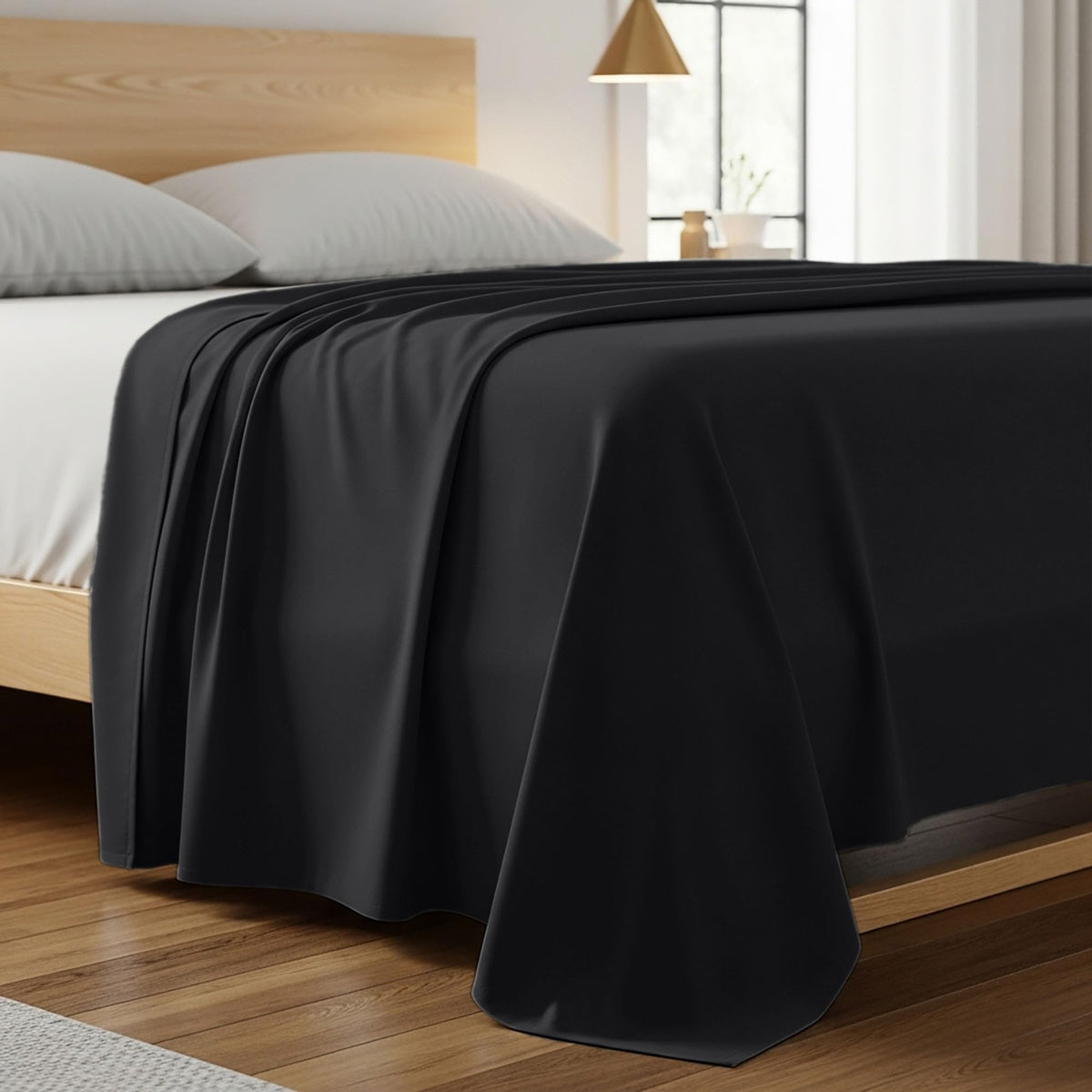 Mellanni King Size Flat Sheet - Iconic Collection Bedding