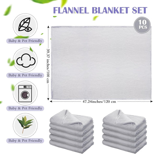 Breling 10 Pcs Cot Blanket Toddler Daycare Nap Blanket for Kids 39 x 47 Inch Fleece Baby Warm Fluffy Cozy Rest Time Supplies for Classroom, Preschool, Daycare or Nursery(Dark Gray)