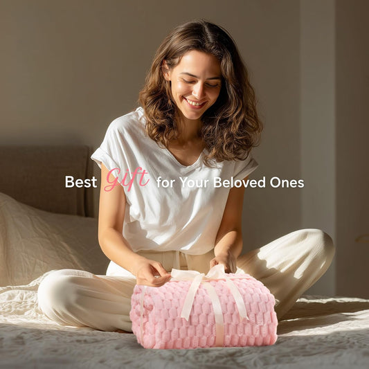 BEDELITE Pink Throw Blanket for Couch, Soft Cozy Gifts for Women, 50 * 60