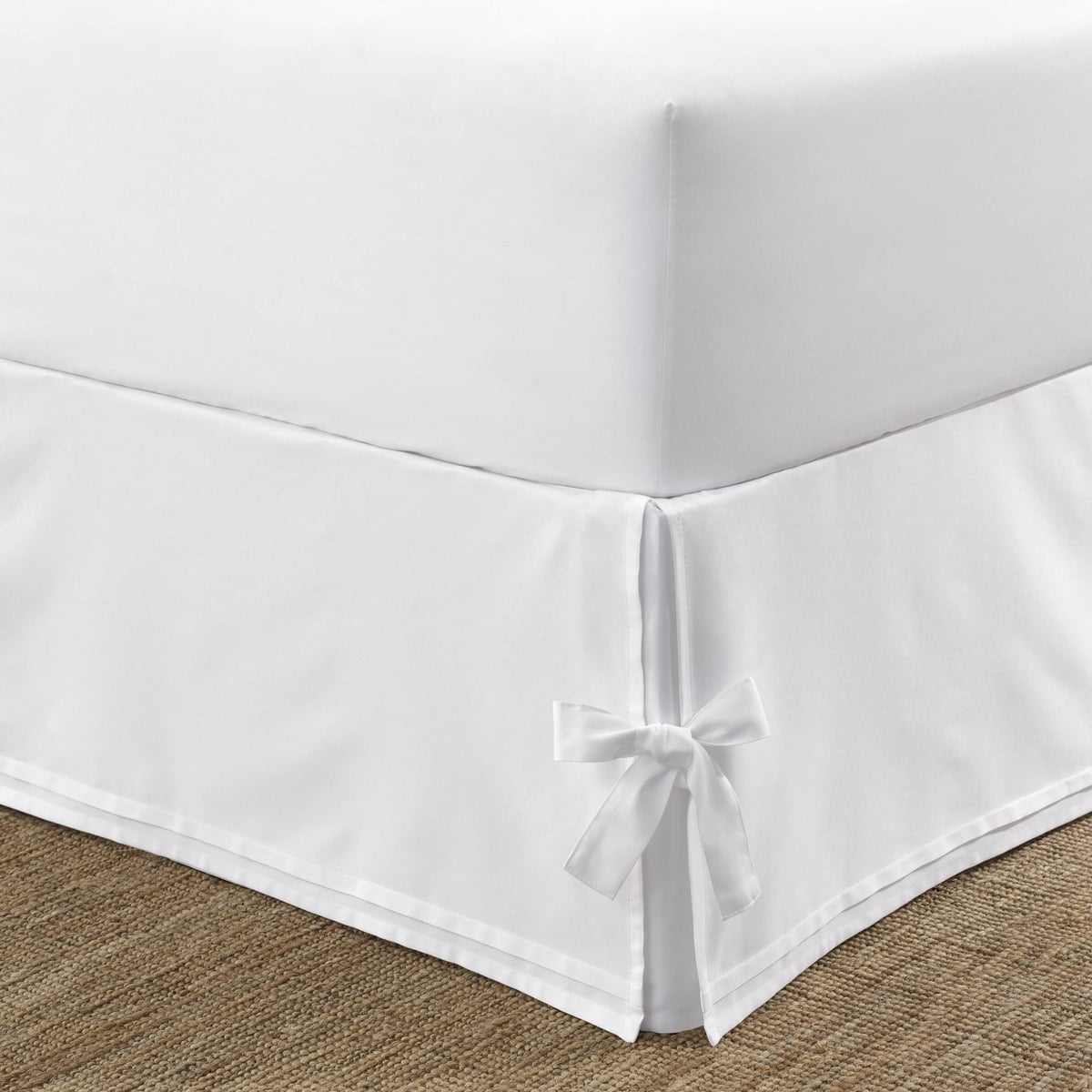 Laura Ashley - Queen Size Cotton Sateen Bed Skirt, 14.5 -Inch Drop