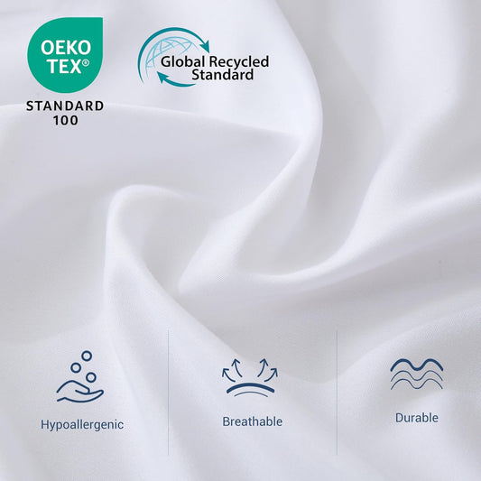 CULVE Twin Flat Sheet Only, 1 Pack White, Soft Brushed Microfiber, 66x96