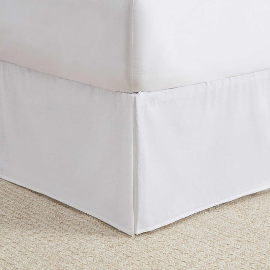 Martha Stewart - Queen Size Bed Skirt, Cotton Percale Bedding, 15-Inch Drop