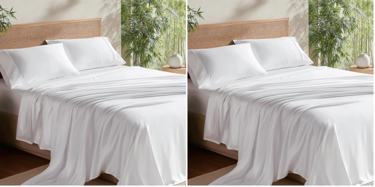 Bedsure PureWoven 100% Rayon Derived from Bamboo, Queen Sheets, 4 Pieces