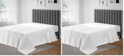 Luxury King Size Flat Sheet -100 Percent Egyptian Cotton, Beutifull White Plain Color,Soft Fabric, 600 Thread Count in Size 108 x 110 Inch, Heavy Thread Count King Bed Flat Sheet
