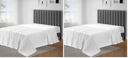 Luxury King Size Flat Sheet -100 Percent Egyptian Cotton, Beutifull White Plain Color,Soft Fabric, 600 Thread Count in Size 108 x 110 Inch, Heavy Thread Count King Bed Flat Sheet