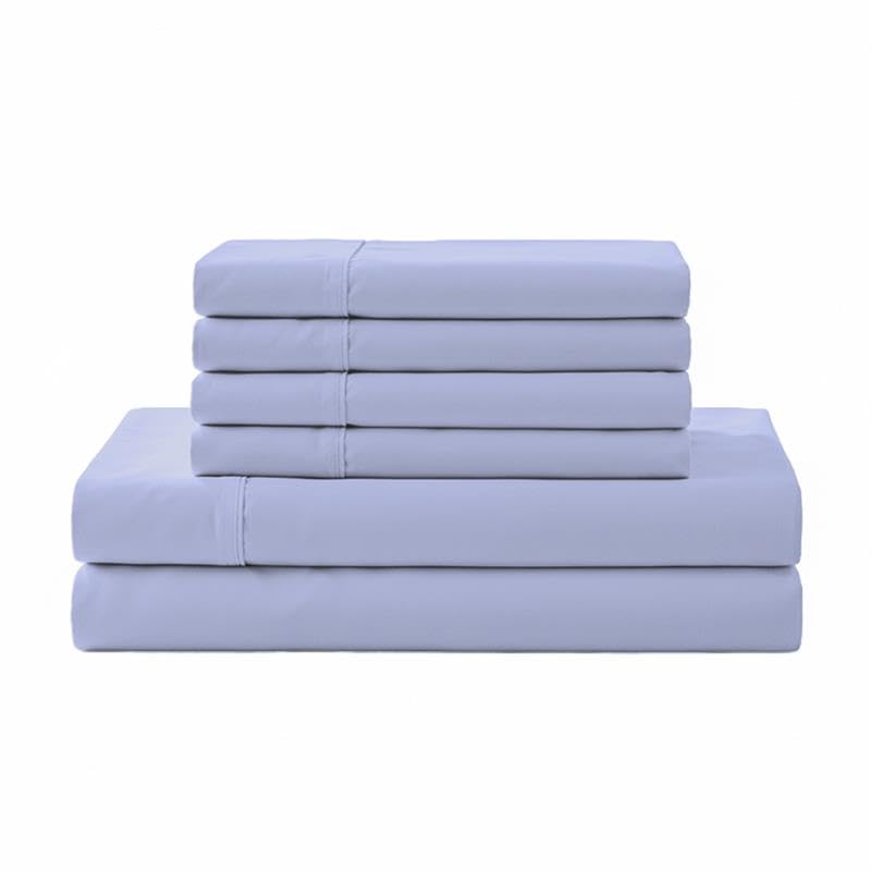 Linen Home 100% Cotton Percale Sheets Queen Size 4 Pc Cooling Set - White