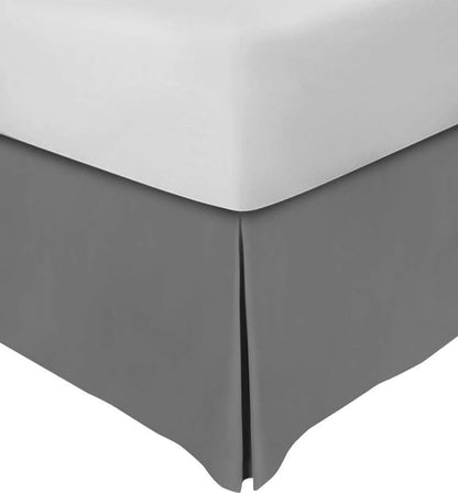 Split Corner Bed Skirt 18 Inch Drop Cal King Size 100% Egyptian Cotton Wrinkle and Fade Resistant Cal King Size, Brown Solid