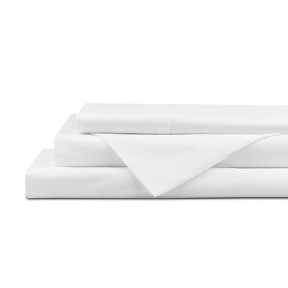 Linen Home 100% Cotton Percale Sheets Queen Size 4 Pc Cooling Set - White