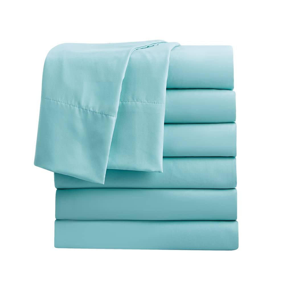 FreshCulture Twin Flat Sheets Only, Pack of 6, Soft Microfiber Bedding Sheets for Home, Salons, Hotels, Bulk Flat Sheets Only Twin Size (White)