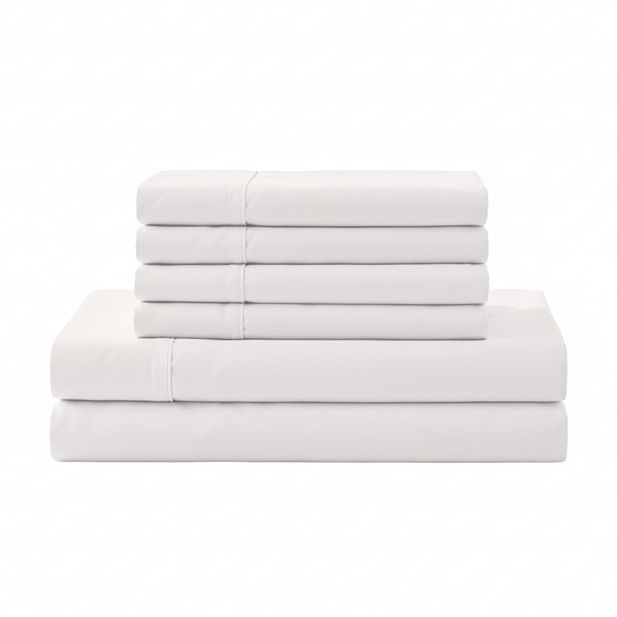 Linen Home 100% Cotton Percale Sheets Queen Size 4 Pc Cooling Set - White
