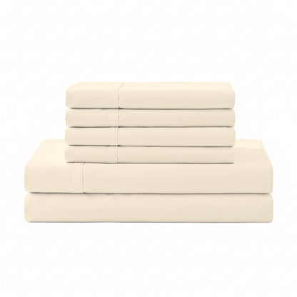 Linen Home 100% Cotton Percale Sheets Queen Size 4 Pc Cooling Set - White