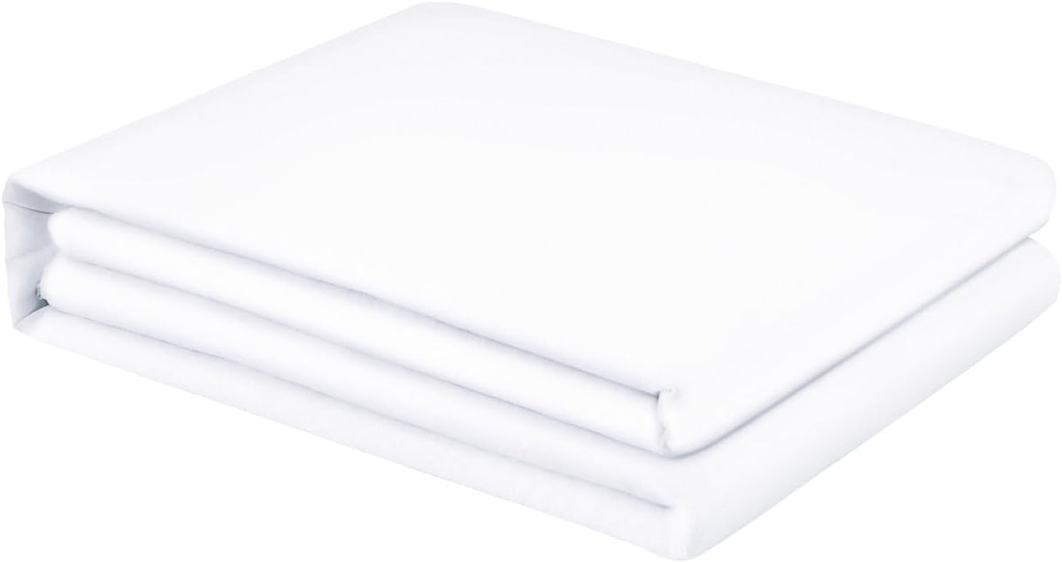 FreshCulture Twin Flat Sheet - Hotel Quality Twin Flat Sheet Only - Brushed Microfiber Top Sheet - Ultra Soft & Breathable - Wrinkle-Free - Easy Care - Single Flat Sheet (Twin, White)
