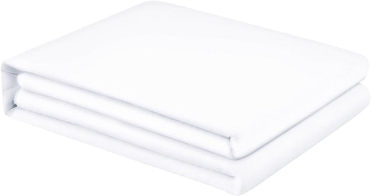 FreshCulture Twin Flat Sheet - Hotel Quality Twin Flat Sheet Only - Brushed Microfiber Top Sheet - Ultra Soft & Breathable - Wrinkle-Free - Easy Care - Single Flat Sheet (Twin, White)