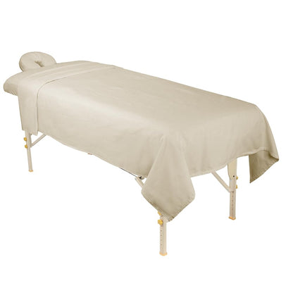 ForPro Premium Flannel 3-Piece Massage Sheet Set, Natural