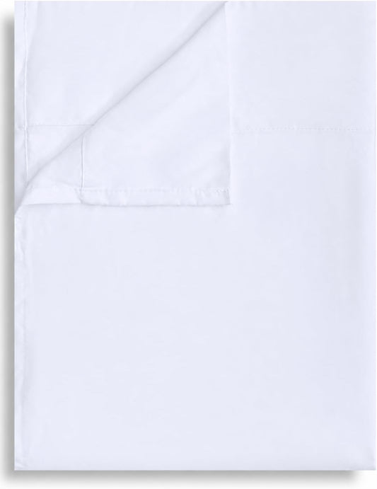 CULVE Twin Flat Sheet Only, 1 Pack White, Soft Brushed Microfiber, 66x96