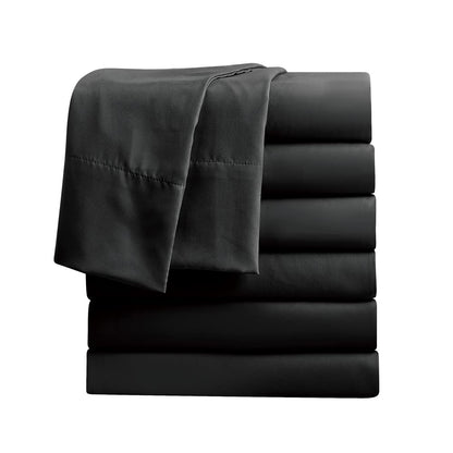 FreshCulture Full Flat Sheets Only, Pack of 6, Soft Microfiber Bedding Sheets for Home, Salons, Hotels, Bulk Flat Sheets Only Full Size (Dark Grey)