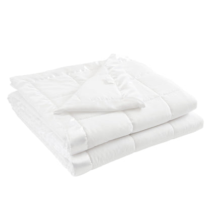 Madison Park Down Alternative Queen Blanket for Bed, Satin Trim, Grey