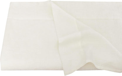 S VICTORY SYMBOL 100% Organic Linen Flat Sheet 1 Piece-Stone Washed French Flax Twin Size Bedding,Soft Flat Top Sheet Breathable(66"x96",Creamy White)