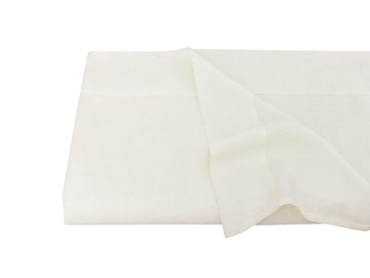 S VICTORY SYMBOL 100% Organic Linen Flat Sheet 1 Piece-Stone Washed French Flax Twin Size Bedding,Soft Flat Top Sheet Breathable(66"x96",Creamy White)