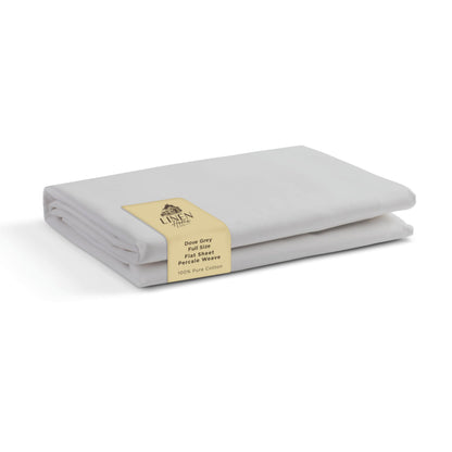 Linen Home Queen Size Flat Sheet Only 100% Cotton Percale, White