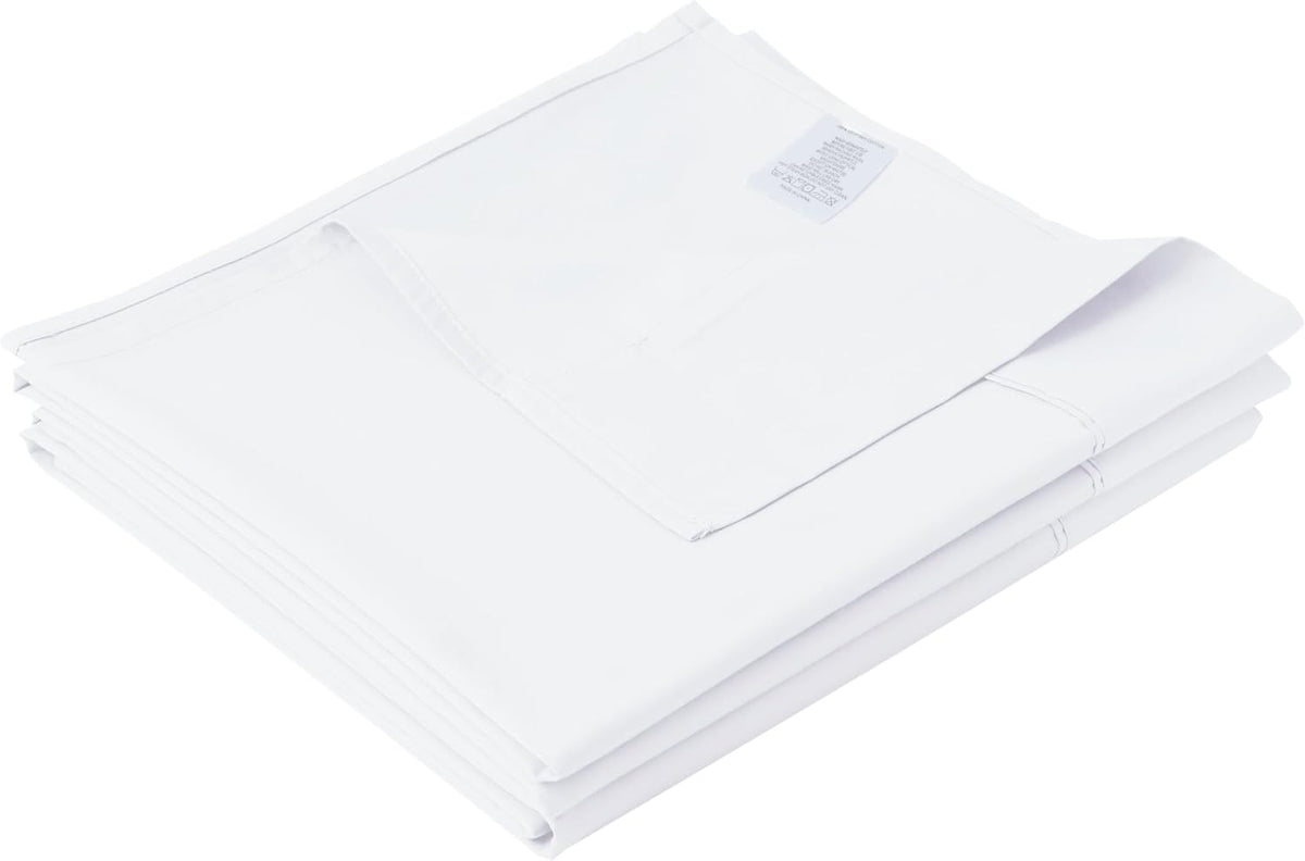 Cotton King Flat Sheet Only, 600 Thread Count 100% Egyptian Cotton Top Sheet 1Pcs, Cool & Breathable Flat Bed Sheets Wrinkle, Fade, Stain Resistant (White King)