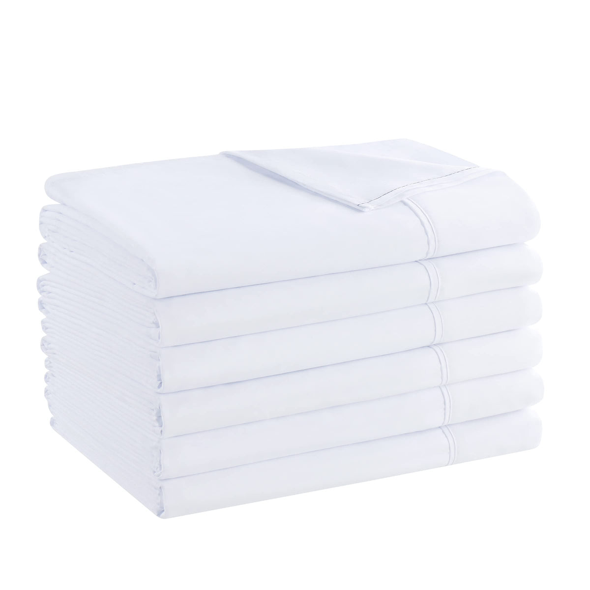 Arkwright Bulk Twin Flat Sheets - Pack of 6 - Soft Brushed Microfiber Hypoallergenic Top Sheet only with Wrinkle Resistant, Bedding Essentials for Hosts and Hotels, Ivory