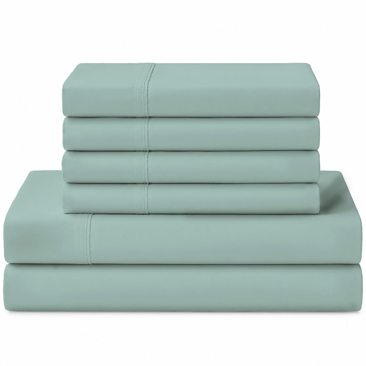Linen Home 100% Cotton Percale Sheets Queen Size 4 Pc Cooling Set - White
