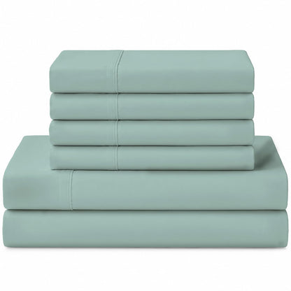 Linen Home 100% Cotton Percale Sheets Queen Size 4 Pc Cooling Set - White