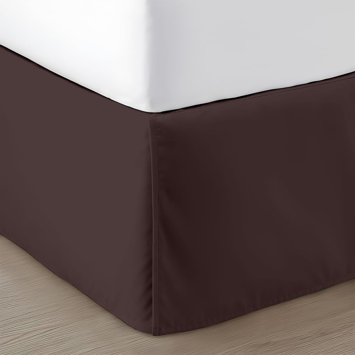 SGI Bedding 12 inch Drop Bed Skirt King Size - Platform Style with Secure Fit, Classic Tailored Look, Elegant Pleated Style Dust Ruffle, Split Corners, Wrinkle Resistant Microfiber - White