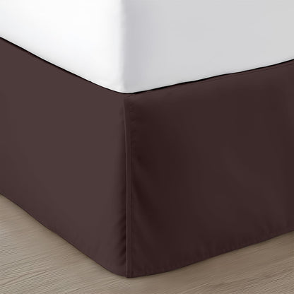 SGI Bedding 12 inch Drop Bed Skirt King Size - Platform Style with Secure Fit, Classic Tailored Look, Elegant Pleated Style Dust Ruffle, Split Corners, Wrinkle Resistant Microfiber - White