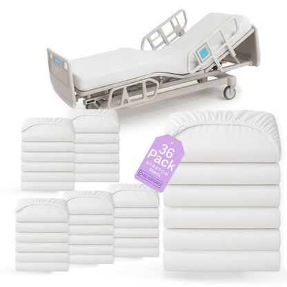 BLISSFORD 2 Pack Fitted Hospital Bed Sheets for Home Use, 36 x 84 x 12