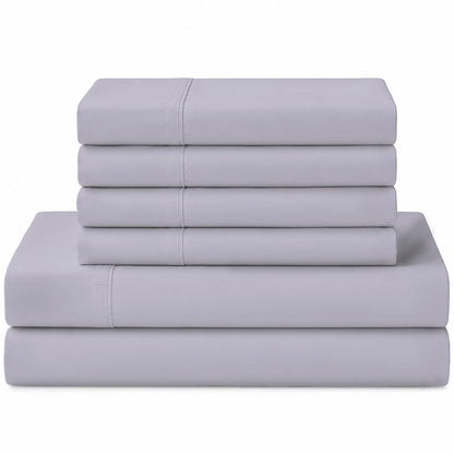 Linen Home 100% Cotton Percale Sheets Queen Size 4 Pc Cooling Set - White