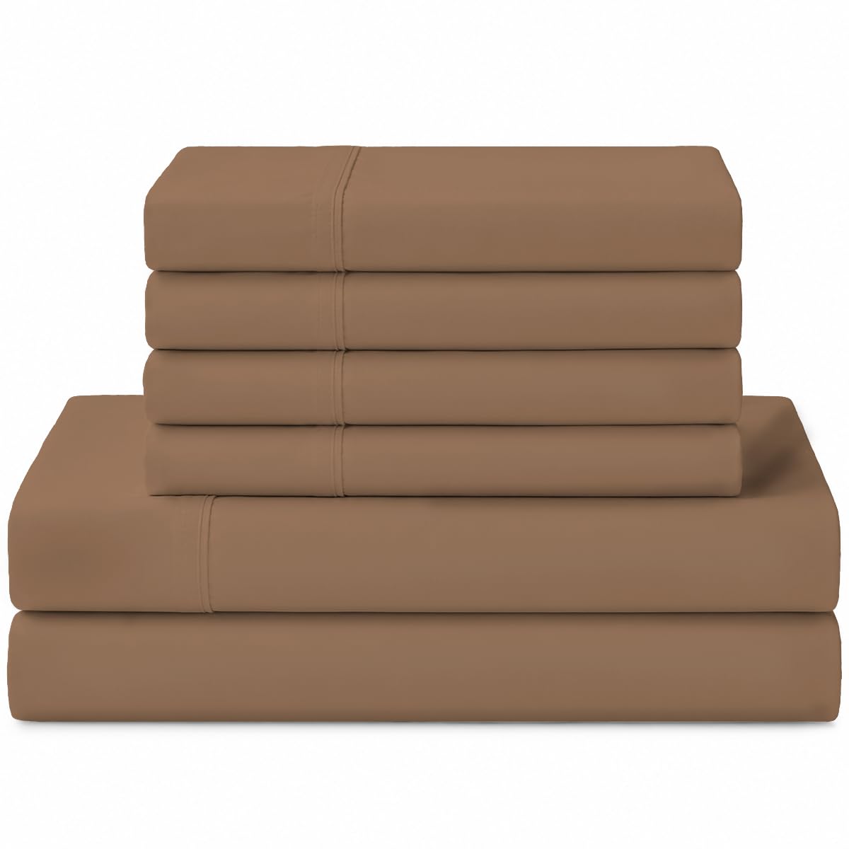 Linen Home 100% Cotton Percale Sheets Queen Size 4 Pc Cooling Set - White