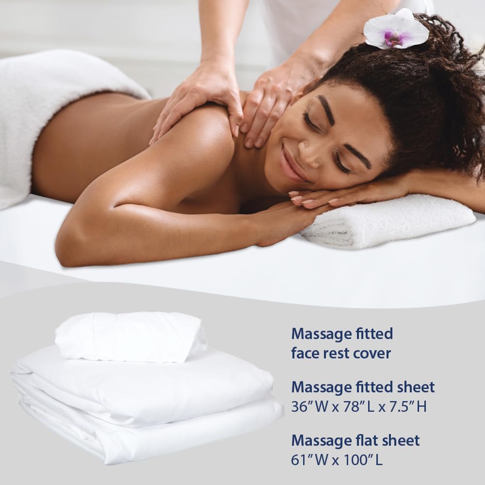 ForPro Premium Microfiber 3-Piece Massage Sheet Set, White