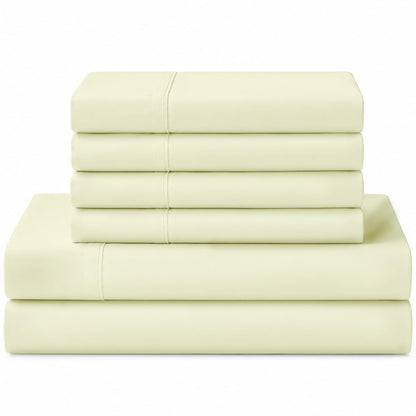 Linen Home 100% Cotton Percale Sheets Queen Size 4 Pc Cooling Set - White