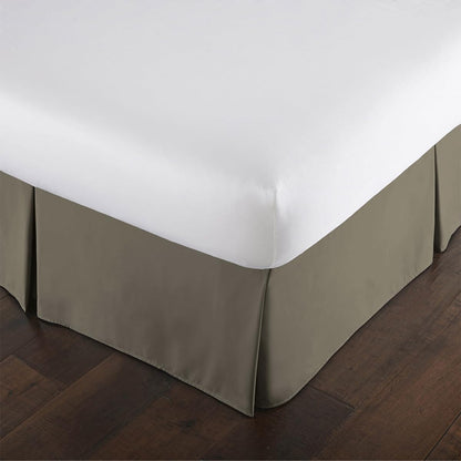 Pleated Queen Bed Skirt 14 Inch Drop Wrinkle Resistant Microfiber White