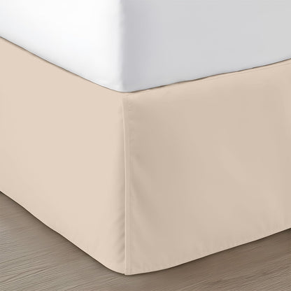 SGI Bedding 12 inch Drop Bed Skirt King Size - Platform Style with Secure Fit, Classic Tailored Look, Elegant Pleated Style Dust Ruffle, Split Corners, Wrinkle Resistant Microfiber - White