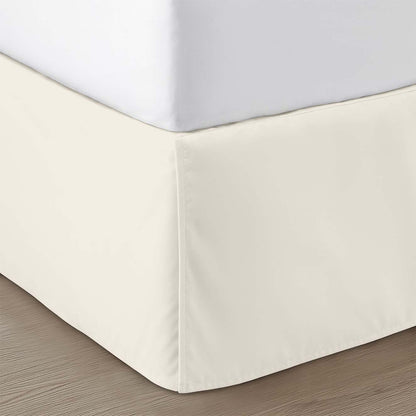 SGI Bedding 12 inch Drop Bed Skirt King Size - Platform Style with Secure Fit, Classic Tailored Look, Elegant Pleated Style Dust Ruffle, Split Corners, Wrinkle Resistant Microfiber - White