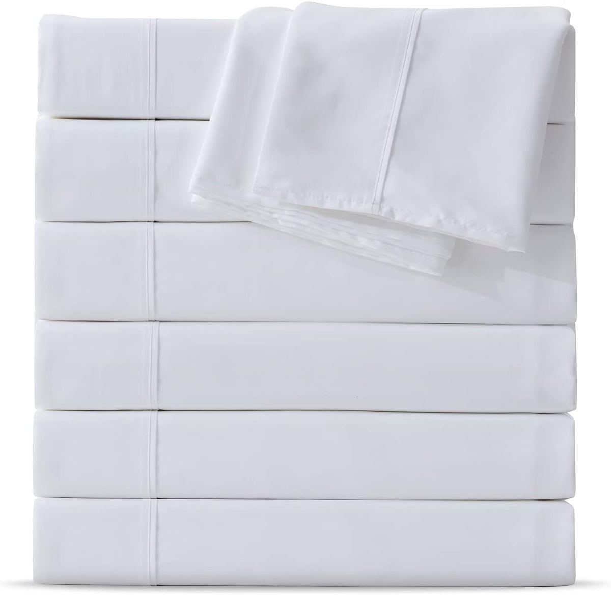 Maple&Stone Twin Flat Sheets Only Bulk Pack of 6 Wholesale Bedding White