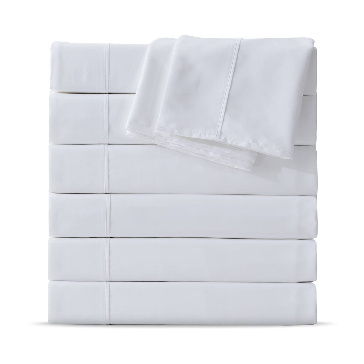 Maple&Stone Twin Flat Sheets Only Bulk Pack of 6 Wholesale Bedding White