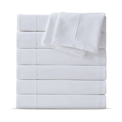 Maple&Stone Twin Flat Sheets Only Bulk Pack of 6 Wholesale Bedding White